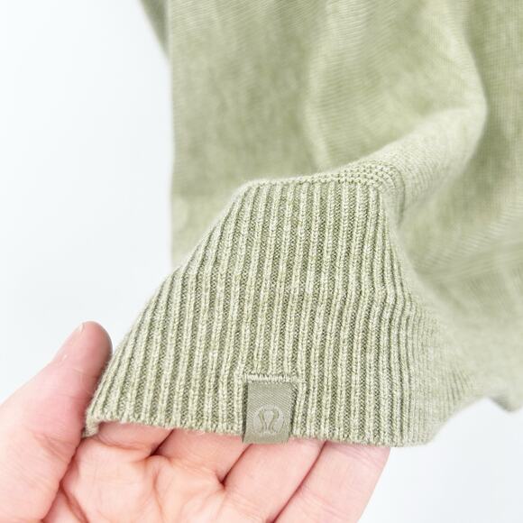 Lululemon Womens Cashmere Cashlu Knit Wrap Cardigan Heathered Rosemary Green M/L - Picture 6 of 7